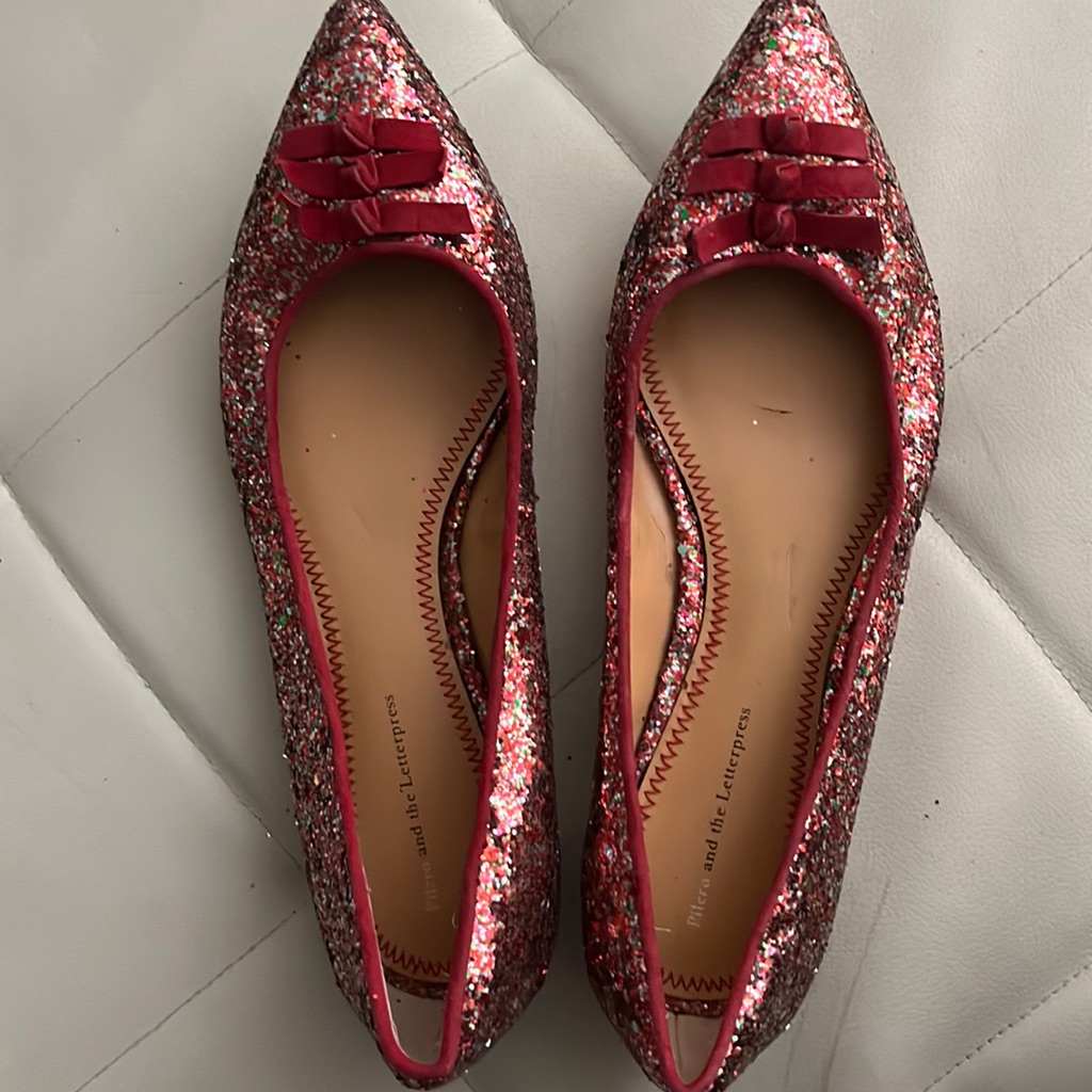 Anthropology Pilcro And The Letterpress Sparkly Flats Sz8